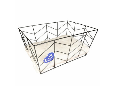 Caviar Rectangle Metal Basket Black (40x29x19cm)