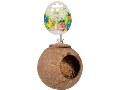 Coconut Jungle House with Wire Fixing for Birds