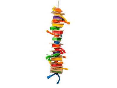 Colourful Hanger with Cardboard &amp; Wooden Blocks 66x12.7x5cm