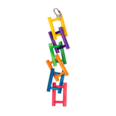 Colourful Wooden Bird Ladder - 40x6cm