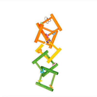 Colourful Wooden Bird Ladder - 50x12cm