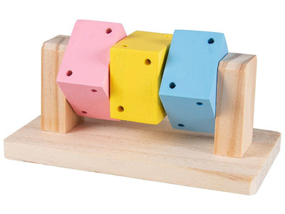 Colourful Wooden Play Cubes for Small Rodents