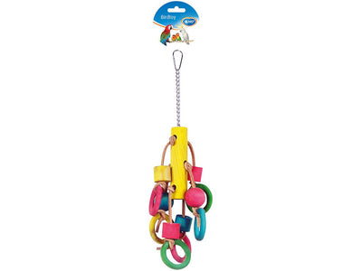 Colourful Wooden Rings &amp; Cubes - 33cm