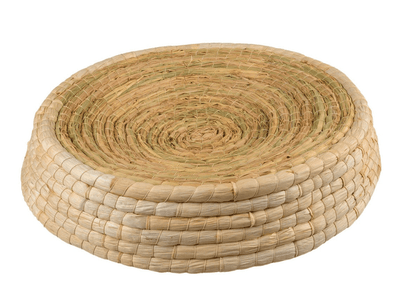 Corn Straw Pouf Siesta - 45x45x7.5cm (Beige)