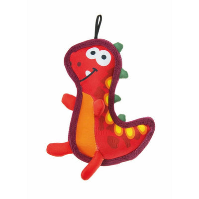 Dinos in Oxford Fabric Dog Toy (21.5 cm) Red