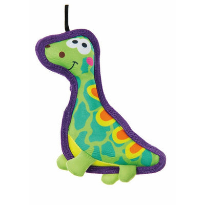 Dinos in Oxford Fabric Dog Toy (21.5 cm) Red green