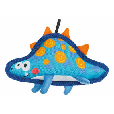 Dinos in Oxford Fabric Dog Toy (21.5 cm) Red green blue