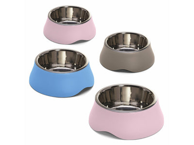 Diva Bowl 2.8L (Ø 30.5 H9.8 cm) for Cats and Dogs Brown pink blue