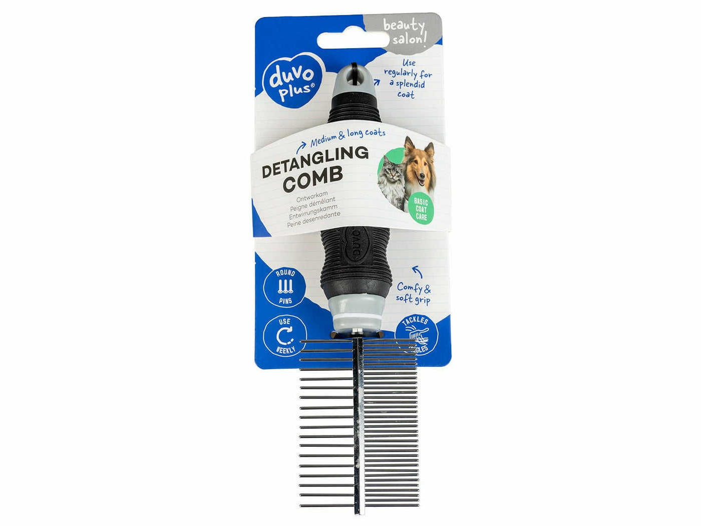 Duvo+ Detangling Comb (29 Pins, Black/Grey)