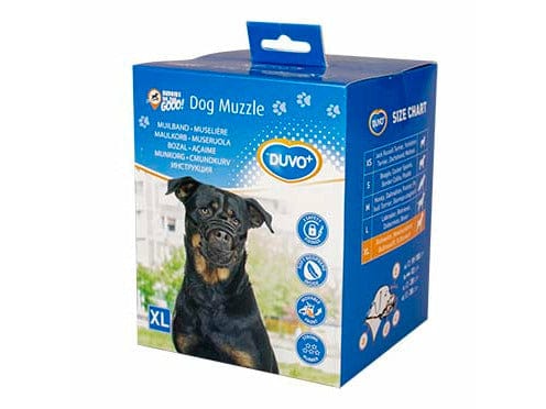 Duvo+ Dog Muzzle Rubber Black/Red