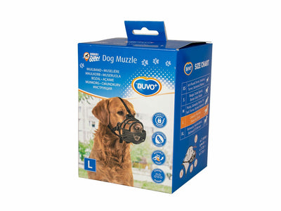 Duvo+ Dog Muzzle Rubber Black/Red