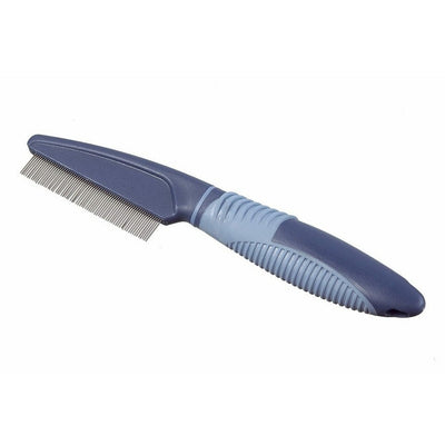 Easy-to-use rotating comb with steel teeth for gentle grooming. Ergonomic handle provides comfort and control. Removes dirt and parasites for a clean, happy pet.