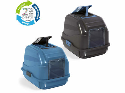 Easy Cat Litter Box "2Nd Life Plastic" Black and Blue