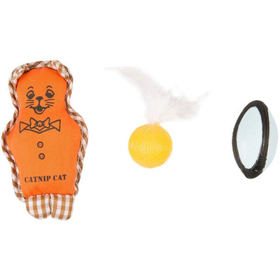 Feathers Ball and Rugby Ball with Catnip