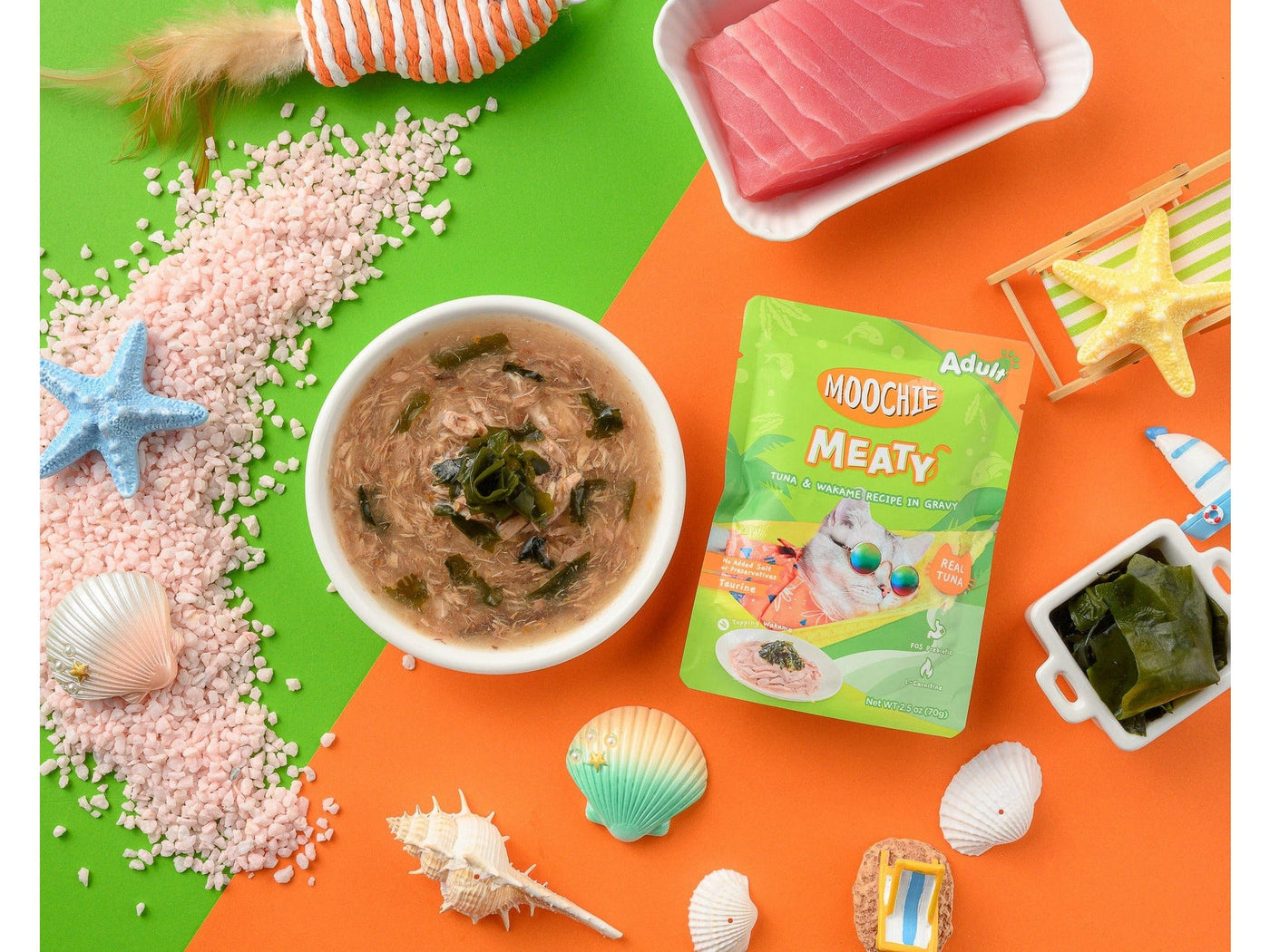 Moochie Meaty Tuna & Wakame Recipe In Gravy  70G  Pouch