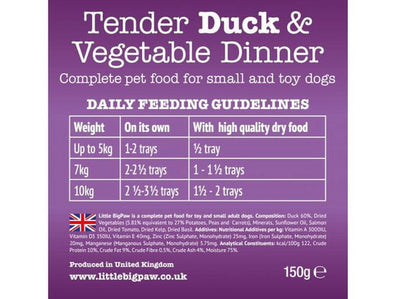 Tender Duck & Vegetable Dinner 7x150 Gram /Little BigPaw