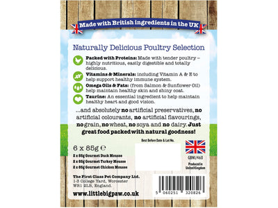 Gourmet Poultry  Mousse Selection 6x85gm /Little BigPaw