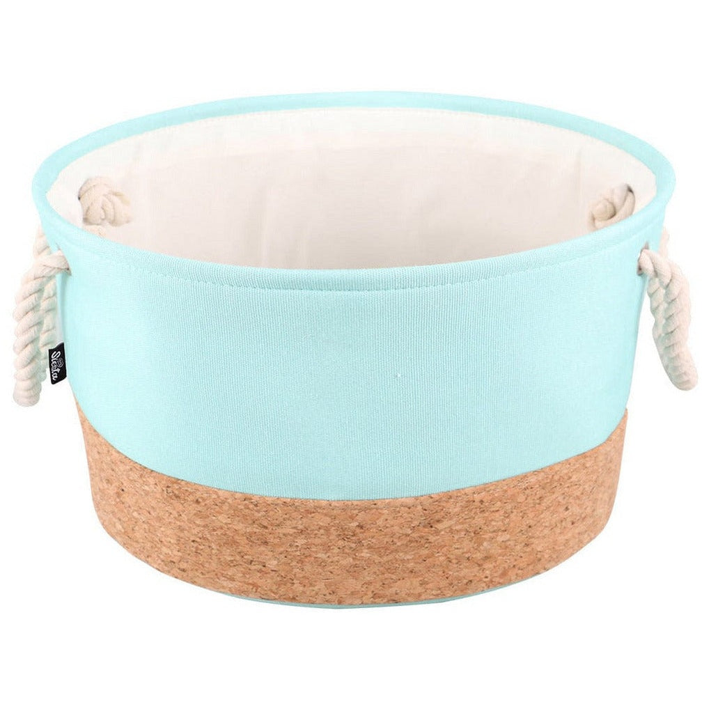 Guava Cork &amp; Poly Basket Round L - 45x45x25cm Green