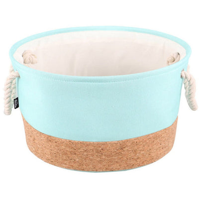 Guava Cork &amp; Poly Basket Round L - 45x45x25cm Green