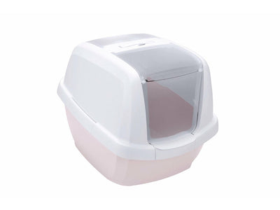 IMAC Maddy Cat Litter Box – White/Pink, 65 x 47.5 x 47.5 cm