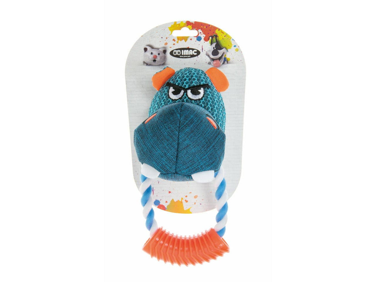 IMAC Mesh Hippo Ring and Squeaker Dog Toy