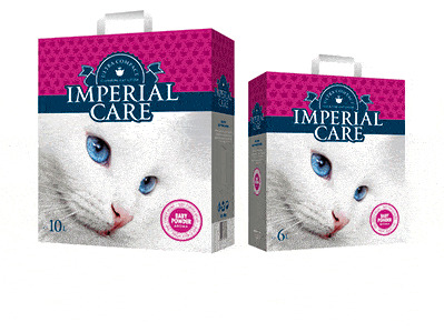MPERIAL CARE premium clumping cat litter - ultra compact granulation - with BABY POWDER aroma 6L