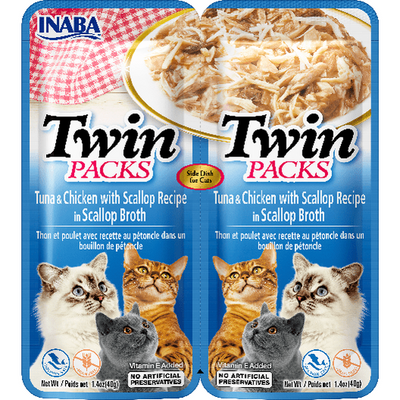 INABA Twin Packs Tuna & Chicken with Scallop Recipe in Scallop Broth 40gx2