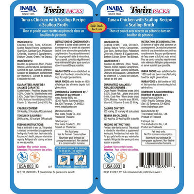 INABA Twin Packs Tuna & Chicken with Scallop Recipe in Scallop Broth 40gx2 back