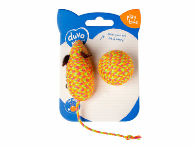 Jolly Orange Mouse &amp; Ball 2pc - 17.5x3.5x4.5cm Orange