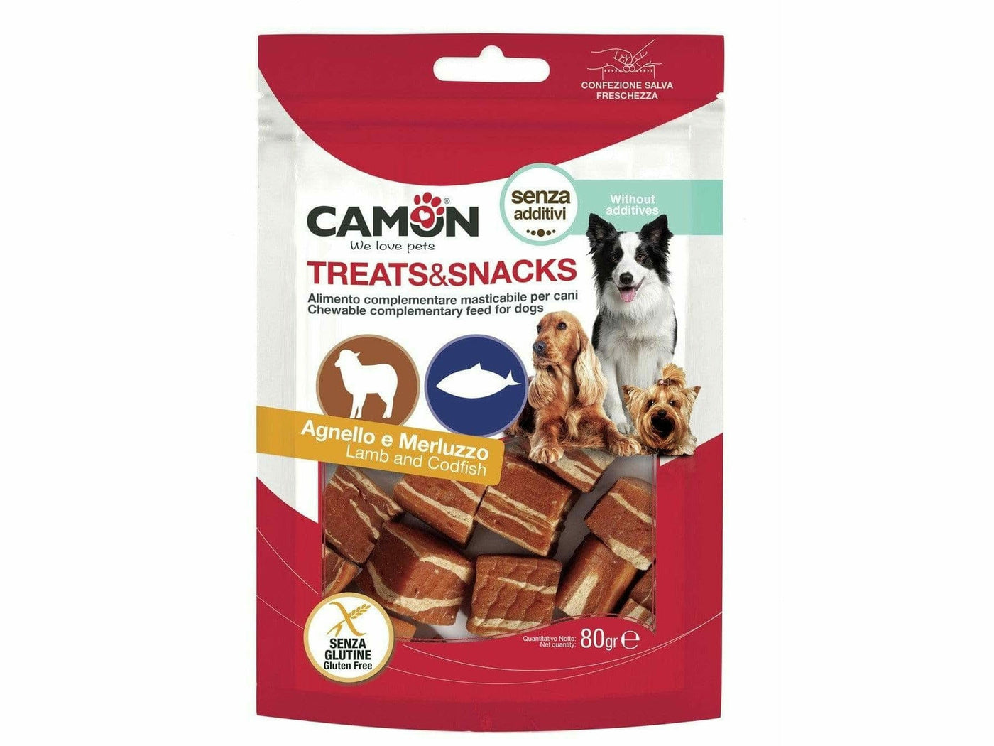 Lamb and Codfish Cubes - 80g (Complementary Pet Food for Adult Dogs)