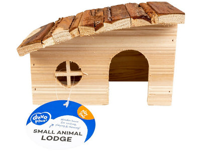 Little Wooden House with Sloped Roof for Rodents