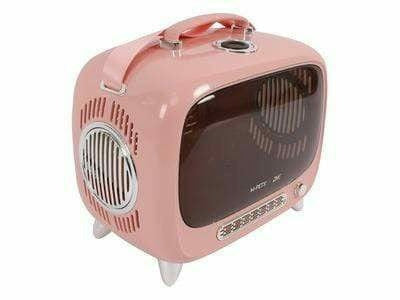 حقيبة تلفزيون للقطط باللون الوردي 