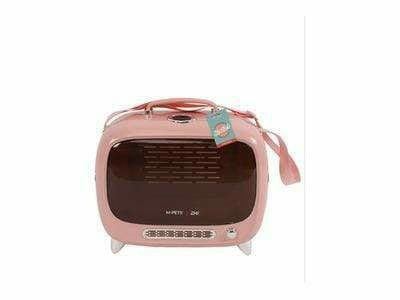 حقيبة تلفزيون للقطط باللون الوردي 