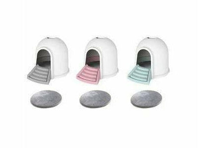IGLOO CAT LITTER BOX - 2 IN 2 WHITE & PINK
