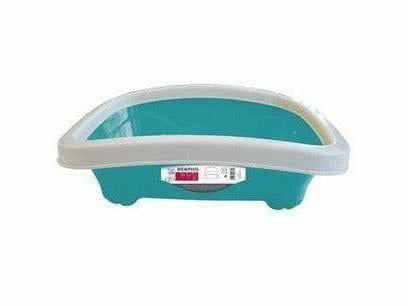 Memphis - Cat Litter Tray With Rim Turquoise, Green & Purple 59 X 48 X 19 Cm