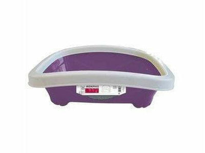 Memphis - Cat Litter Tray With Rim Turquoise, Green & Purple 59 X 48 X 19 Cm
