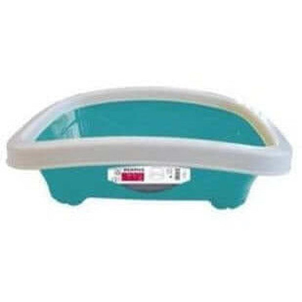 M-PETS Memphis Cat Litter Tray with Rim – Turquoise, Green &amp; Purple