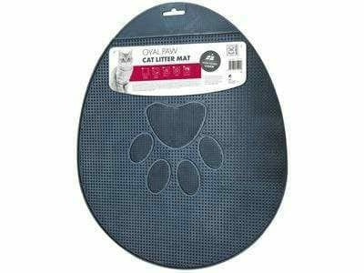 Oval Paw Cat Litter Mat Blue