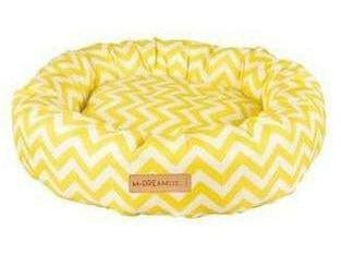 Tasmania Round Cushion Ø55 mm - Yellow &amp; White