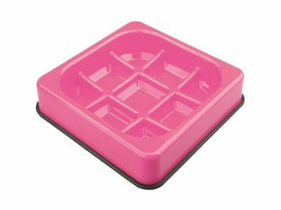 WAFFLE - Slow feed bowl,chekered-Pink