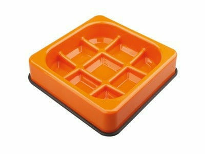WAFFLE - Slow feed bowl,chekered-Orange