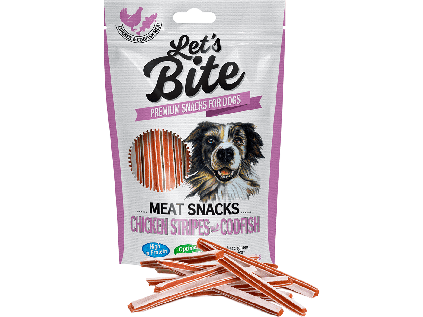 Brit Let’s Bite Meat Snacks. Chicken Stripes with Codfish 80 g