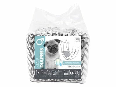 Male Dog Diapers – Size S (12pcs)