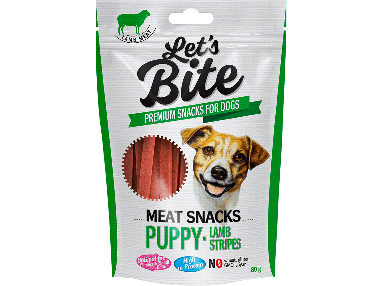 Brit Let’s Bite Meat Snacks. Puppy Lamb Stripes 80 g