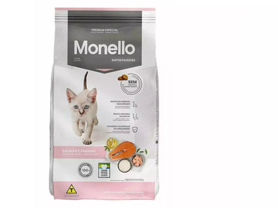 Monello Special Premium Cat Kitten food with salmon and chicken. Nutritious and free from artificial colors and flavors, it supports healthy growth and digestion in kittens