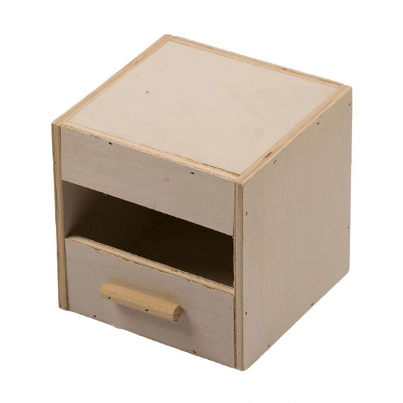 NEST BOX EXOTIQUES 1/3 OPEN FOR AVIARIES 12.5x12x12.5cm