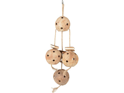 Natural Toy for Birds with Coconut and Cardboard Pieces