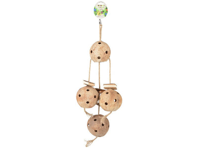 Natural Toy for Birds with Coconut and Cardboard Pieces