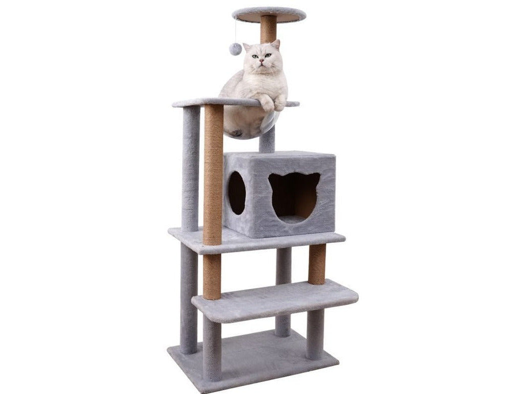 Cat Tree & Scratching Light Grey Beige 60*40*140 Design B