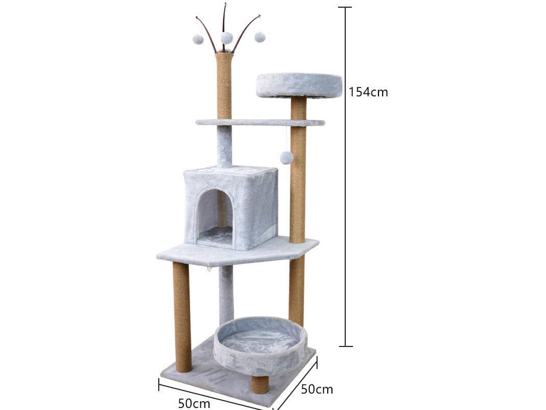 Cat Tree & Scratching Light Grey 50*50*154